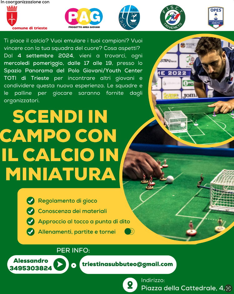 Calcio in miniatura al Polo Giovani/Youth Center Toti